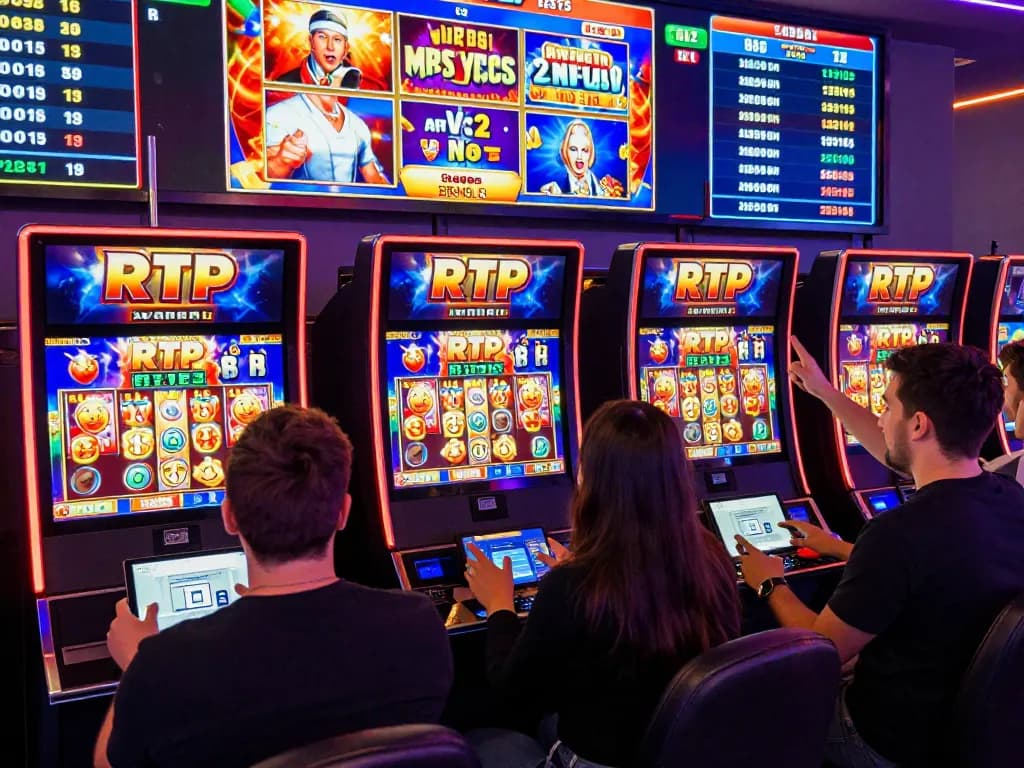 Exciting Zeus138 online casino scene with players celebrating slot wins.