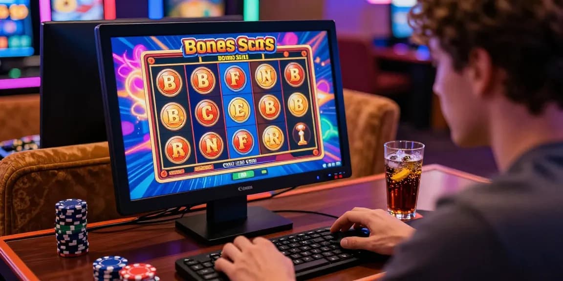 Engaged player interacting with bonus buy slots at an online casino.