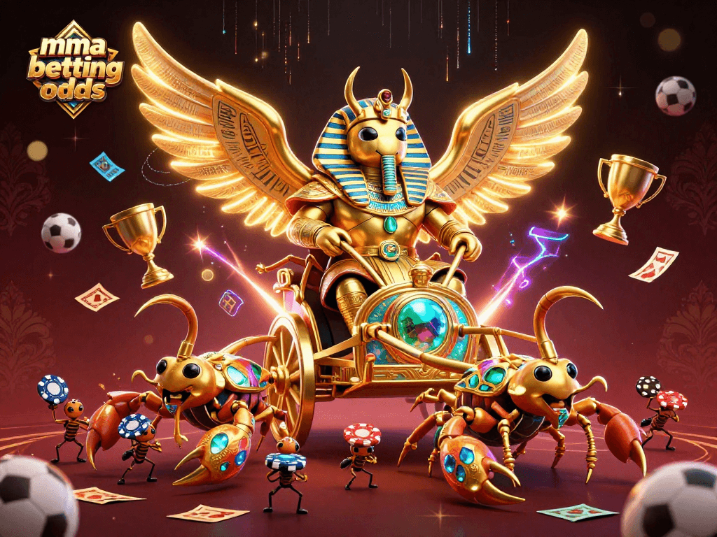 Engage with mma betting odds through a vibrant 3D illustration of iconic characters in a dynamic betting scene.