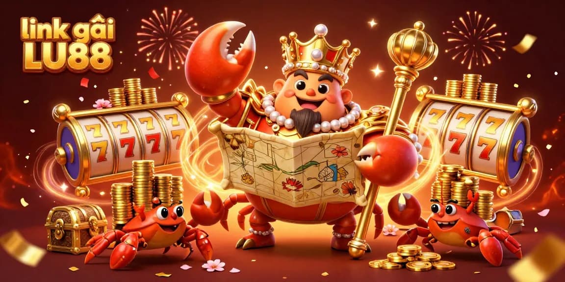 Engage with the vibrant world of gambling through the link vào LU88, featuring a majestic crab emperor and exciting slot elements.