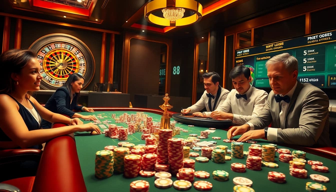 Experience thrilling gameplay with xx 88 casino action at a vibrant betting table.