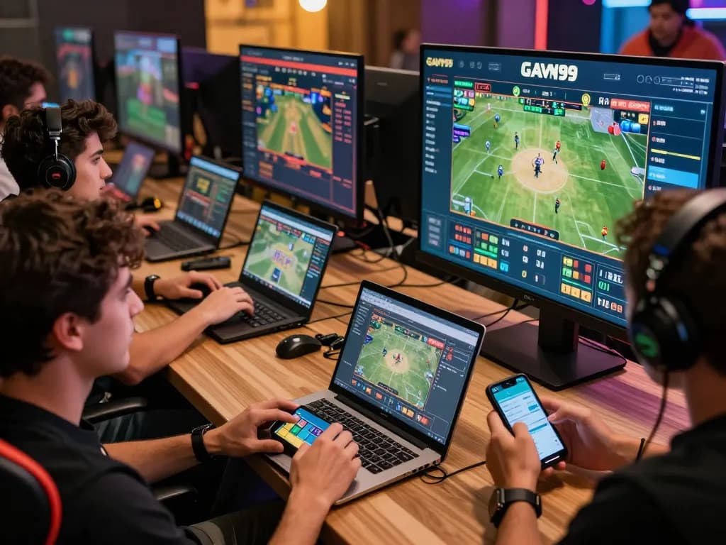 Engaging betting experience at https://gavn99.org/ with players immersed in live sports and digital games.