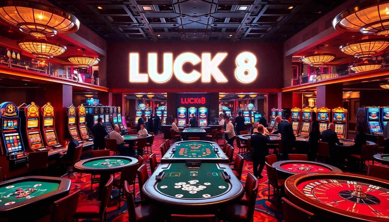 Experience the thrill of winning at LUCK8 Casino with vibrant games and luxurious surroundings.