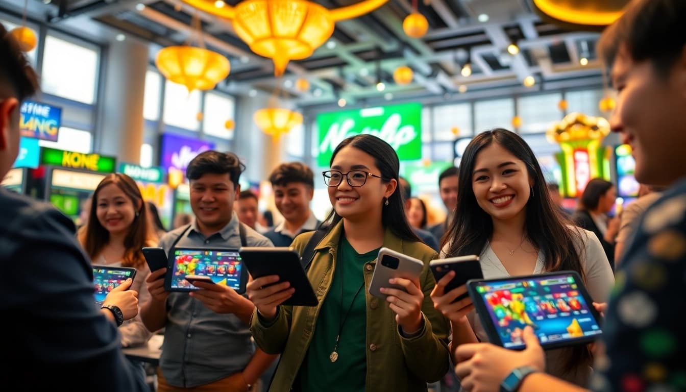 Link đăng nhập Nhatvip showcased in an engaging online gambling setting with diverse players.