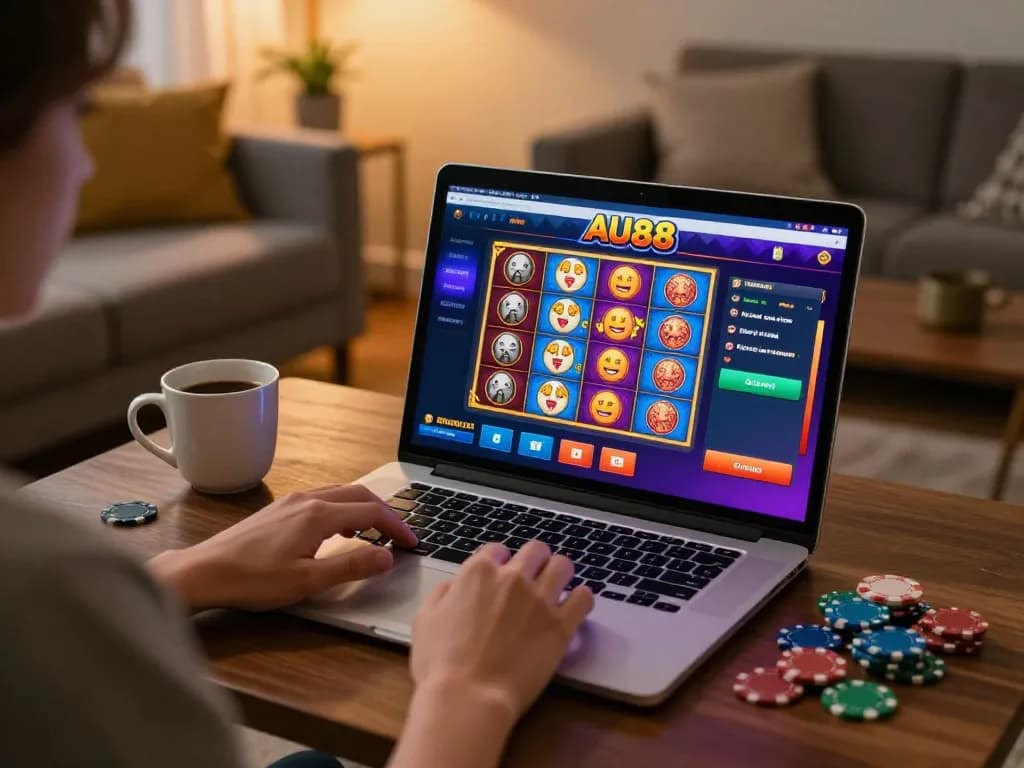 Engaging online gaming experience with AU88 showcasing excitement in a cozy setting