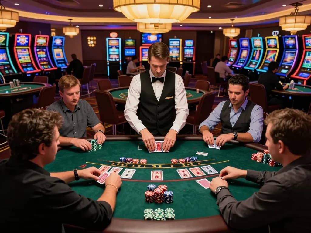 Rasakan kegembiraan blackjack DUAR88 dengan pemain yang terlibat dalam permainan strategis yang intens.