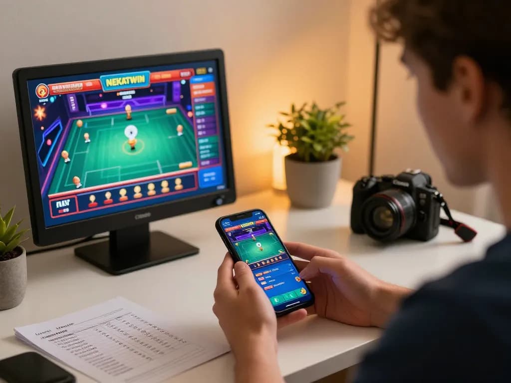 Engaging gaming moment on the NEKATWIN mobile app showcasing situs gacor nekatwin for avid gamblers.