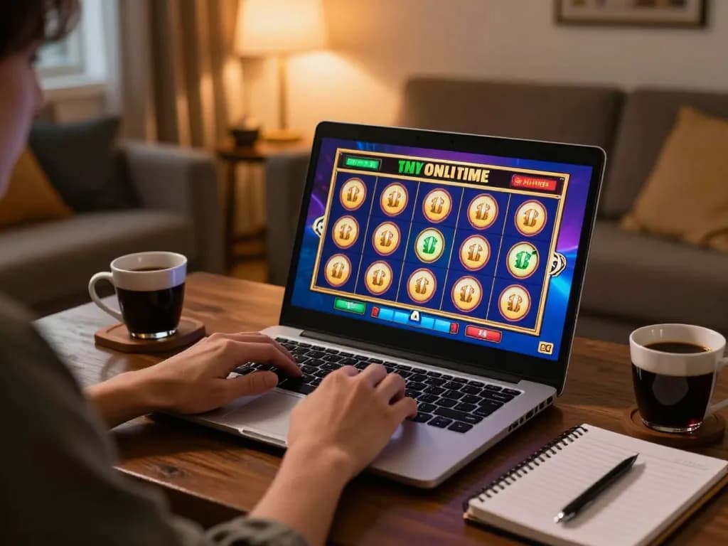 Main slot dalam talian dengan kredit percuma rm100 tiada deposit dalam suasana rumah yang selesa, menunjukkan pemain yang terlibat dan strategi.