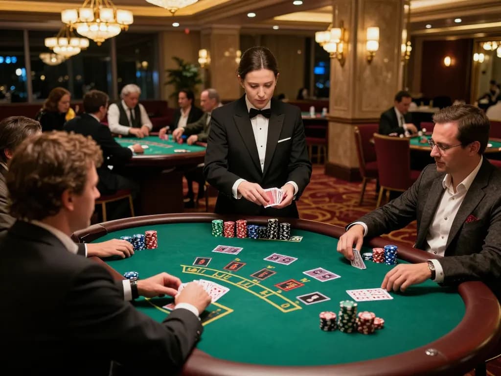 Players engaging in blackjack at du88 casino, showcasing a vibrant gaming atmosphere.