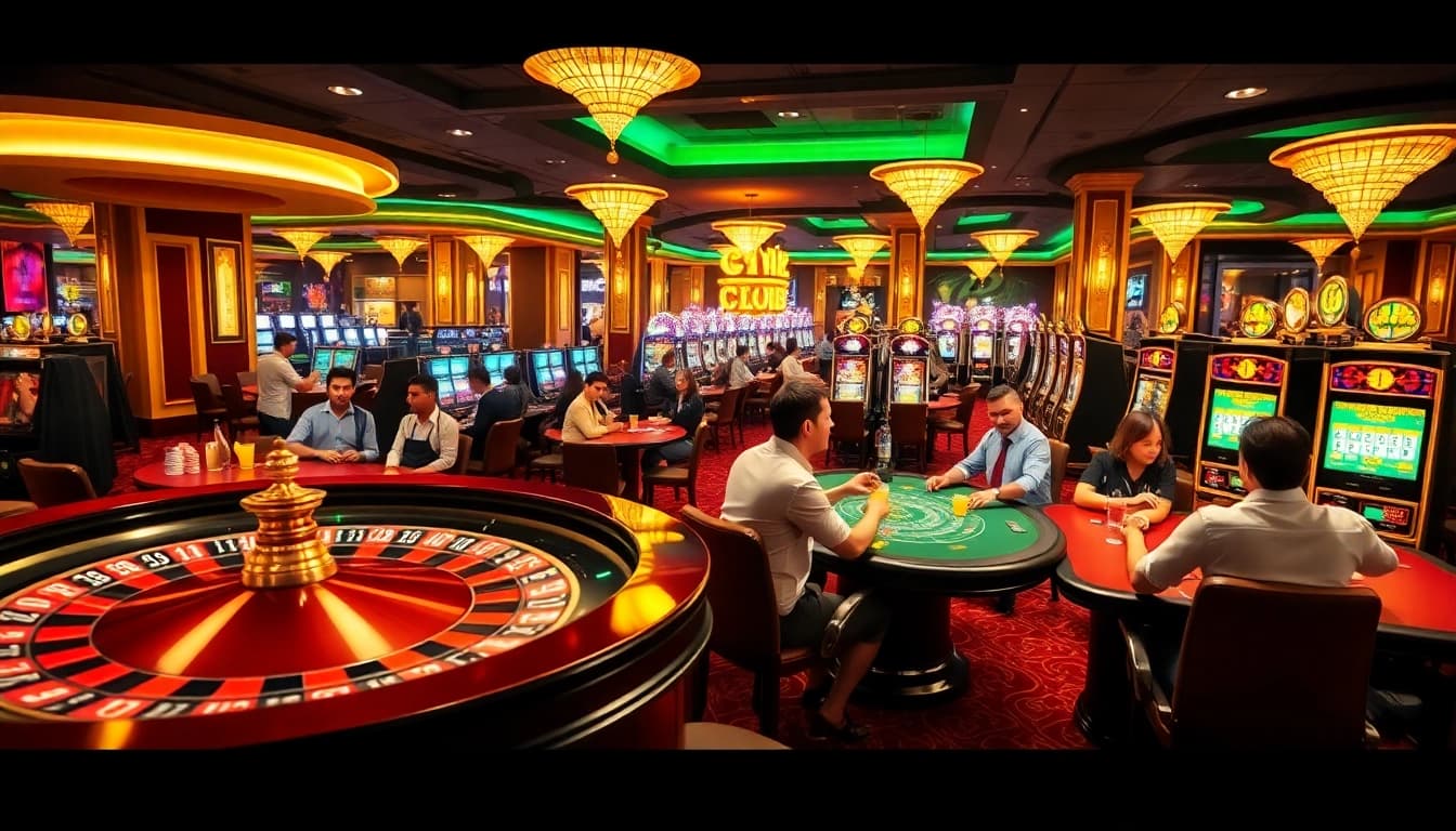 Experience thrilling gameplay at tg88 vom with vibrant casino tables and exciting slot machines.