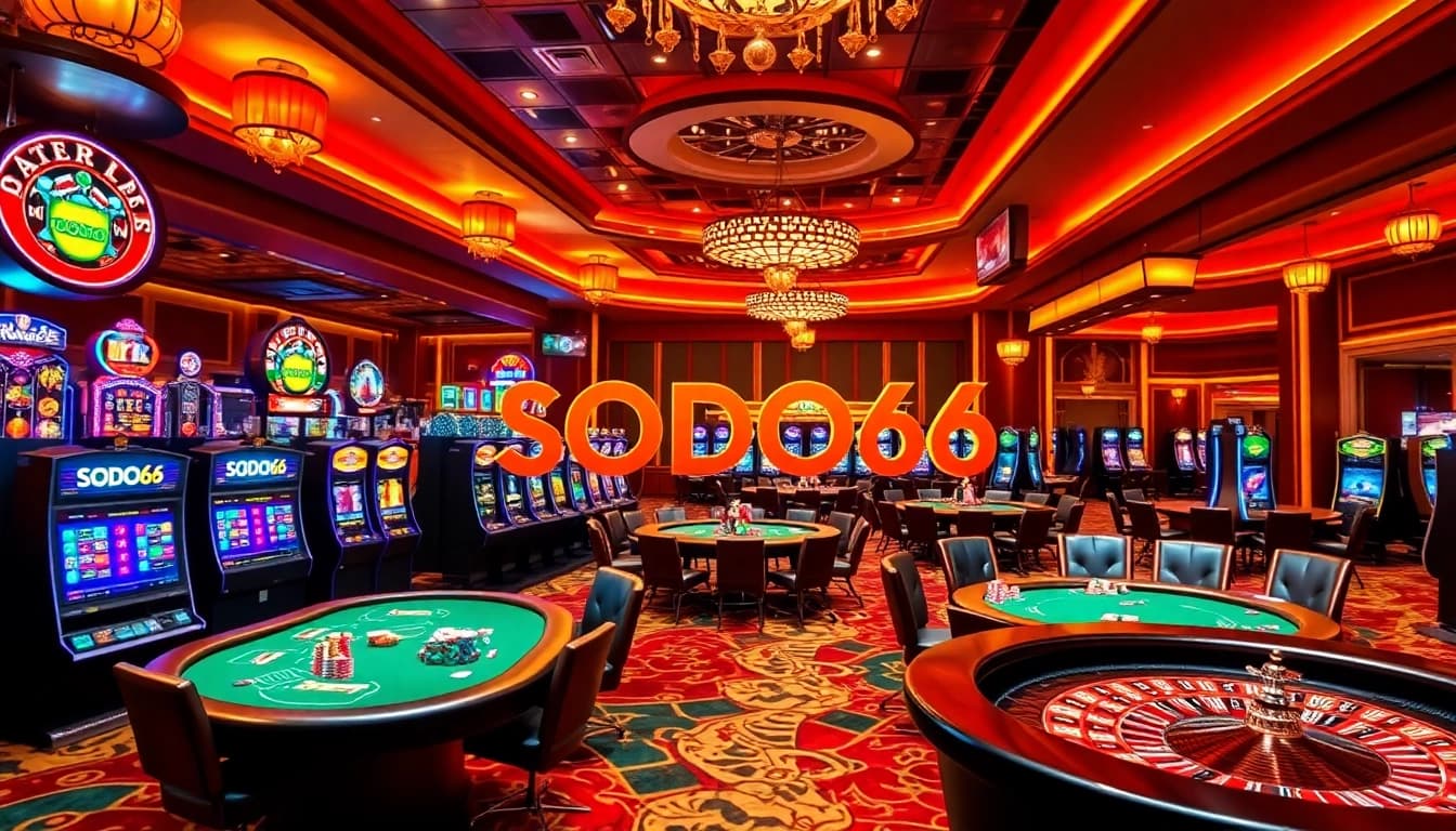 SODO66 players engaging in a high-stakes poker game in a luxurious casino setting.