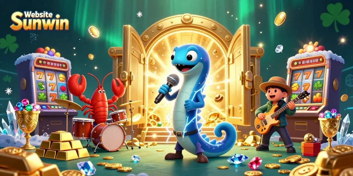 Spin and win with Website Sunwin's exciting underwater casino featuring vibrant characters and slots action.