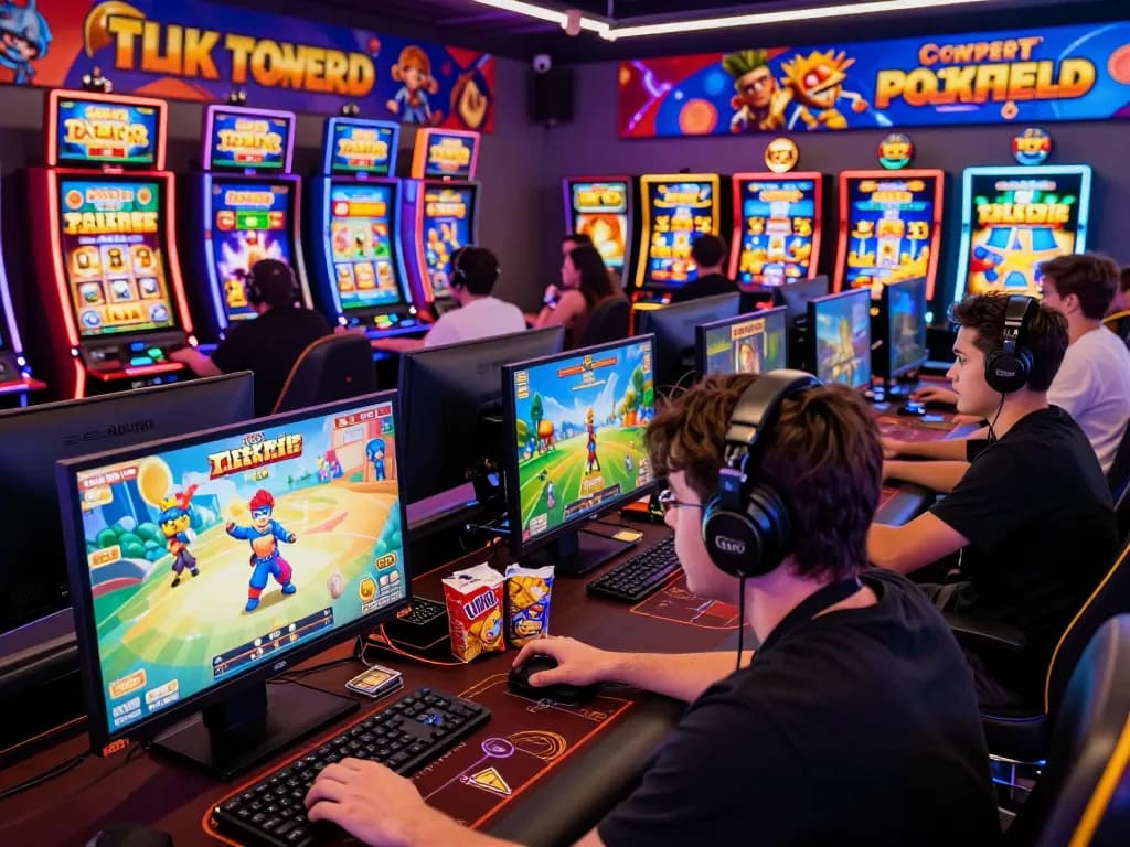 Rikvip players engaging in vibrant online gaming with colorful graphics and interactive casino elements.