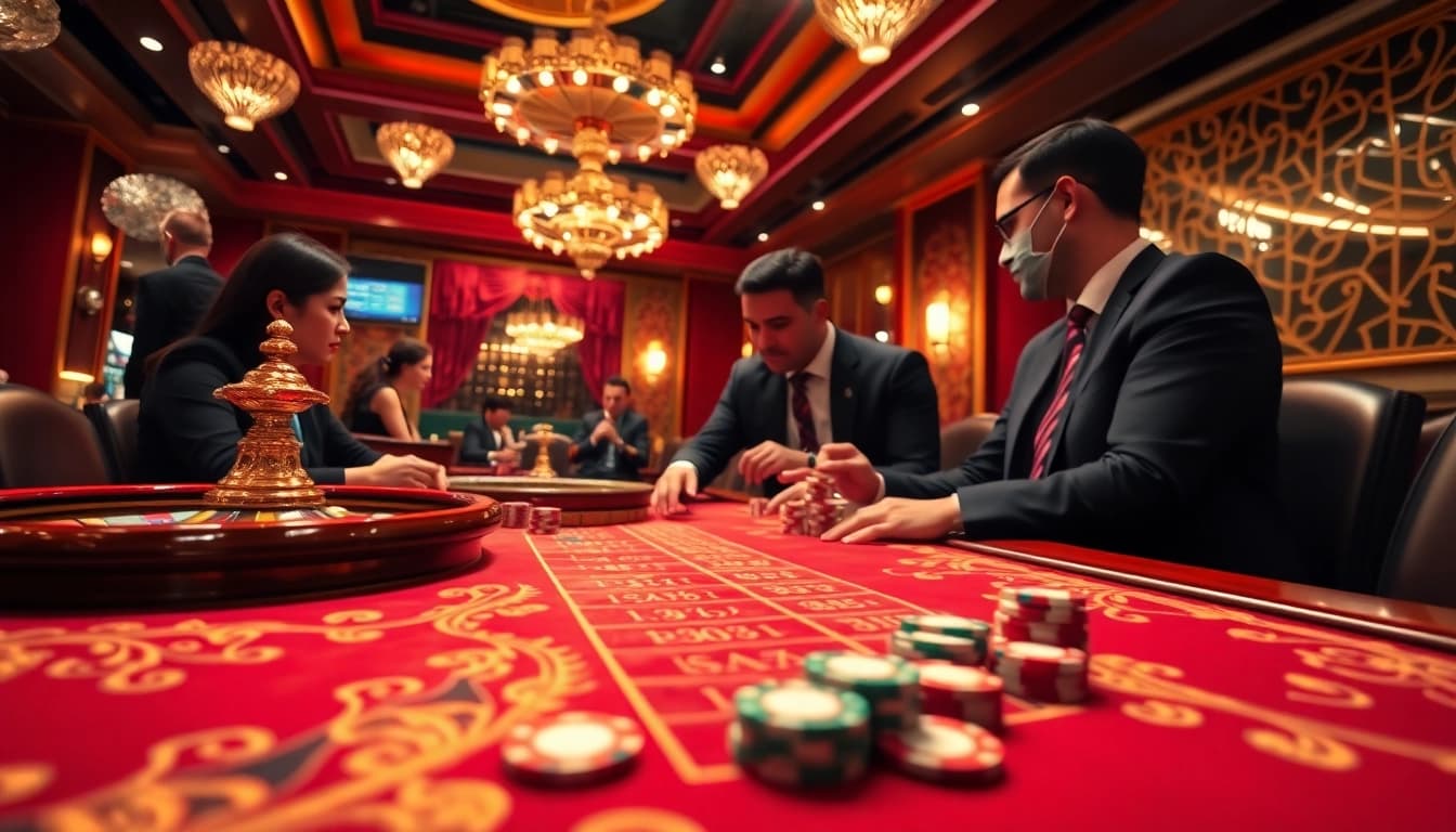 Engaging Judi Bola scene with poker chips and roulette, showcasing online betting excitement.