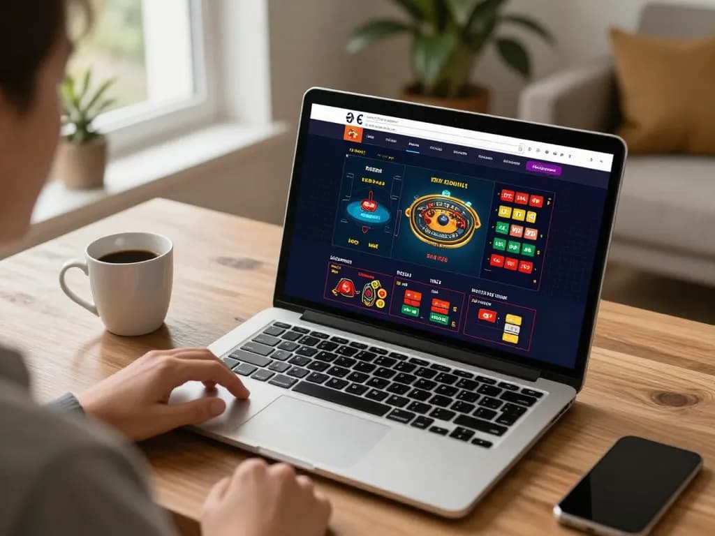 Engaging online gaming session on trang chủ shbet with live dealer tables displayed on laptop.