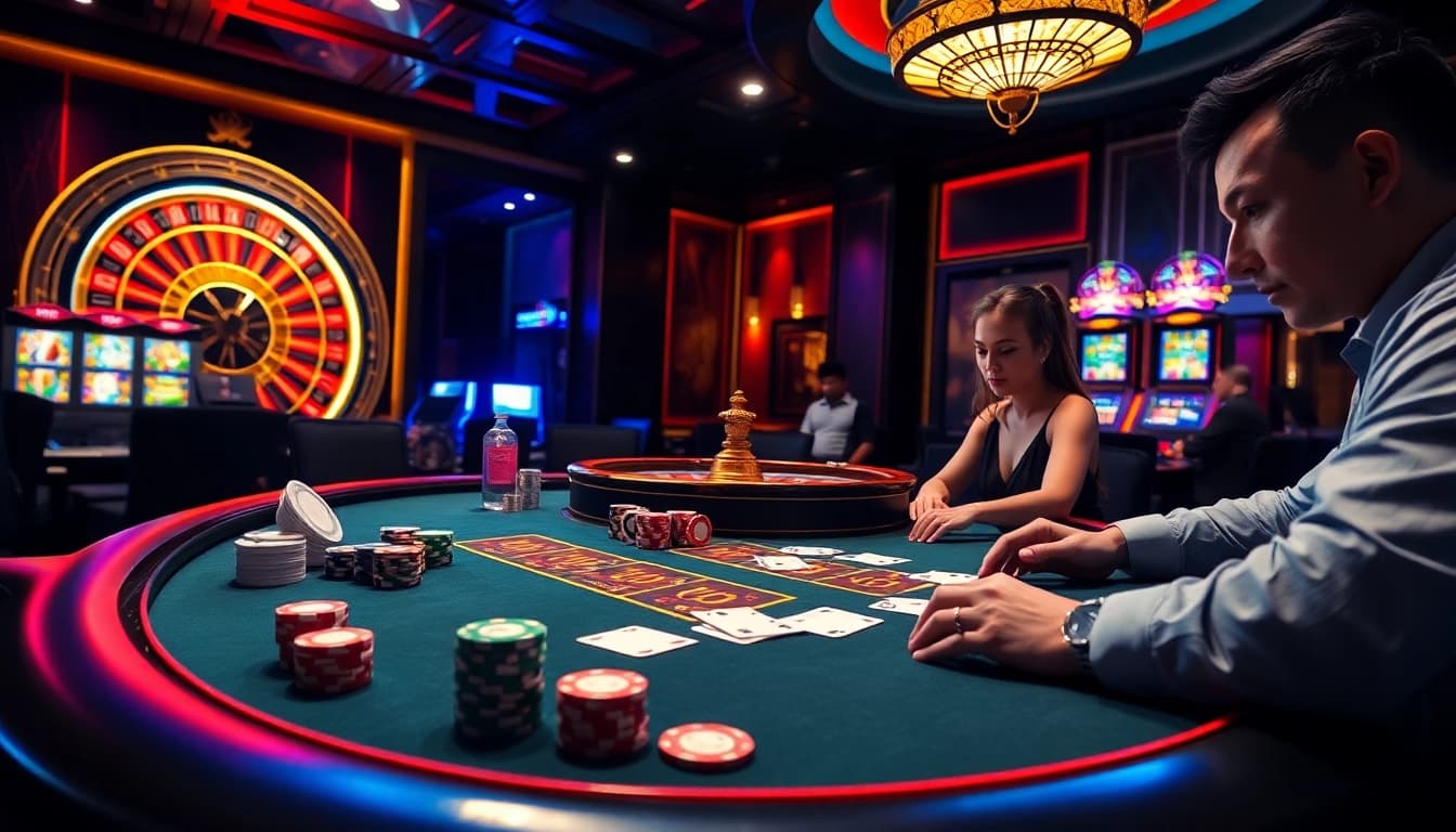 Lô Đề Trực Tuyến thrilling online gambling interface with luxurious casino elements