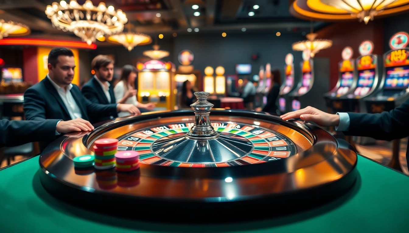 Engaging players in an online casino singapore roulette game with vibrant atmosphere.