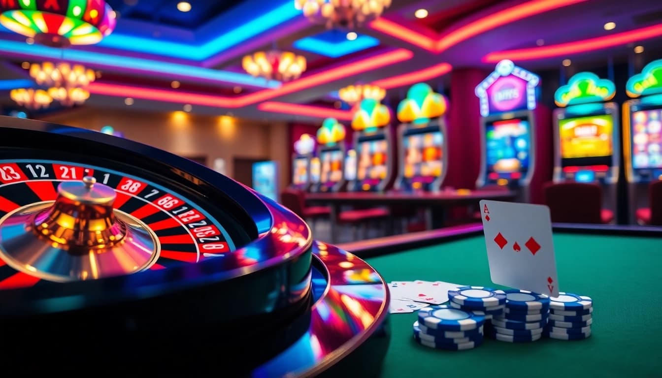 Experience excitement with the ph365 login at a vibrant online casino featuring colorful slots and roulette.