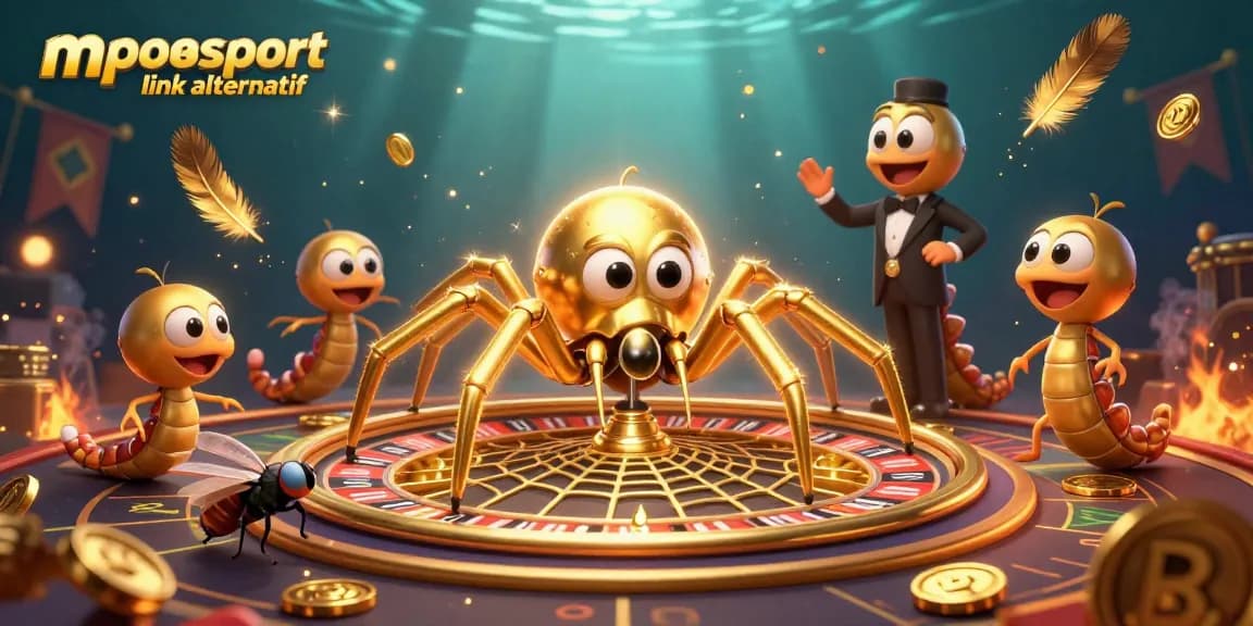Engage in thrilling bets at mposport link alternatif with a vivid casino-themed illustration.