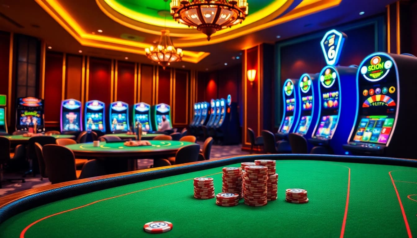 Experience SC88 cá cược at a luxurious casino with vibrant tables and engaging gaming interfaces.