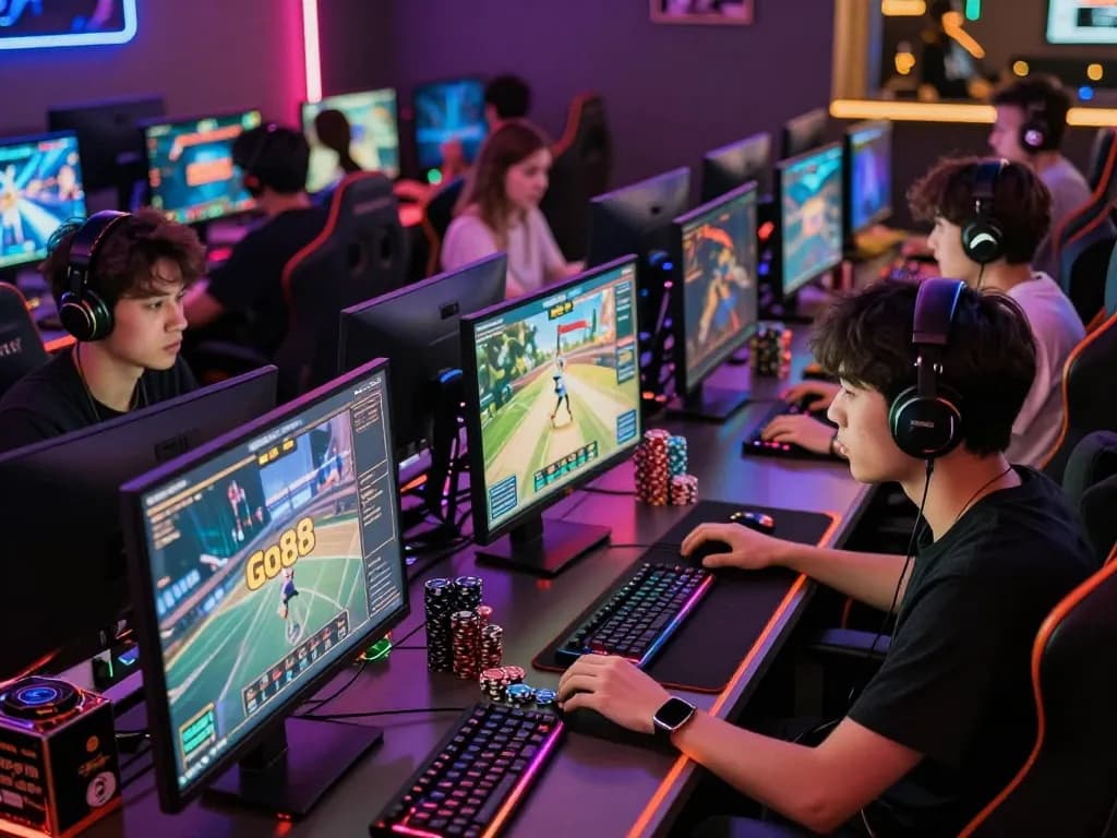Go88 vibrant online gaming environment with players enjoying diverse games.
