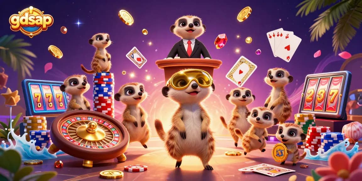 gdsap casino meerkats manage a vibrant gaming scene filled with coins and games