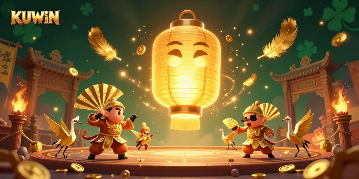Engage with KUWIN's thrilling online casino experience through a vibrant, dynamic illustration capturing action and spirit.