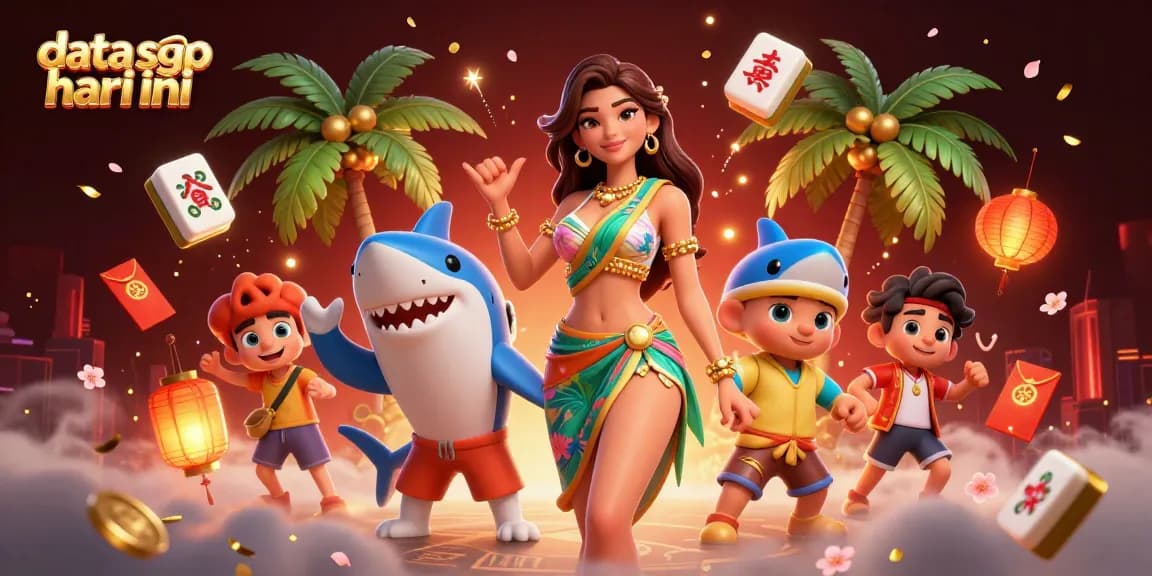 Engage with data sgp hari ini results showcased in a vibrant 3D digital casino scene.