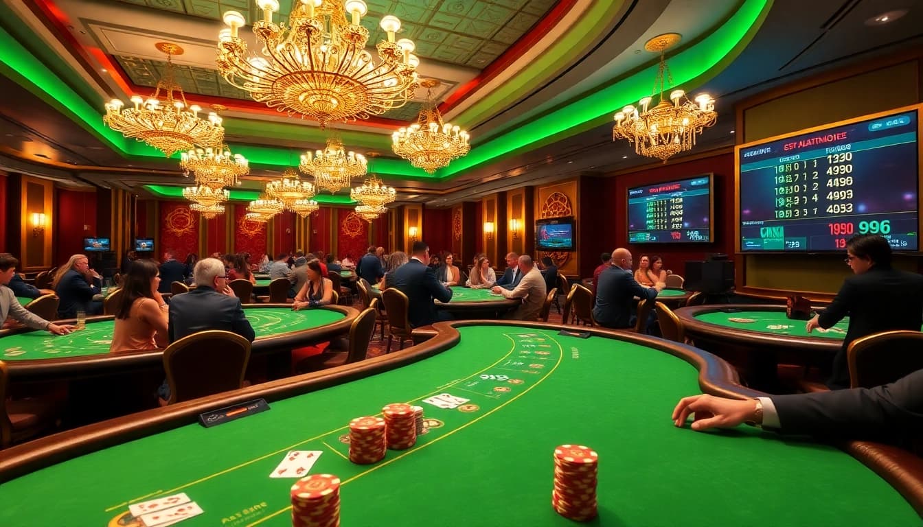 Experience excitement at 99ok's vibrant baccarat tables featuring high-stakes gameplay.
