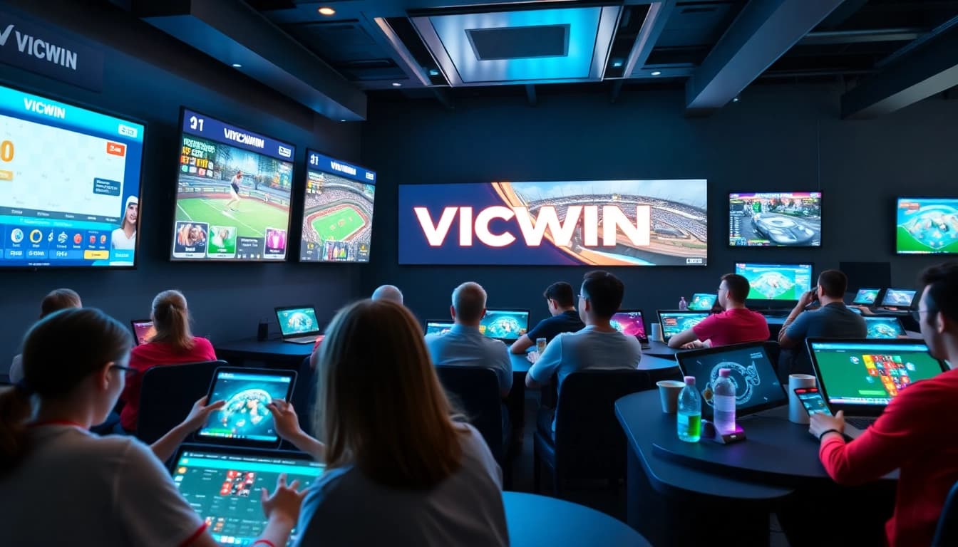 Experience the excitement of VICWIN online gaming with vibrant visuals and interactive gameplay.