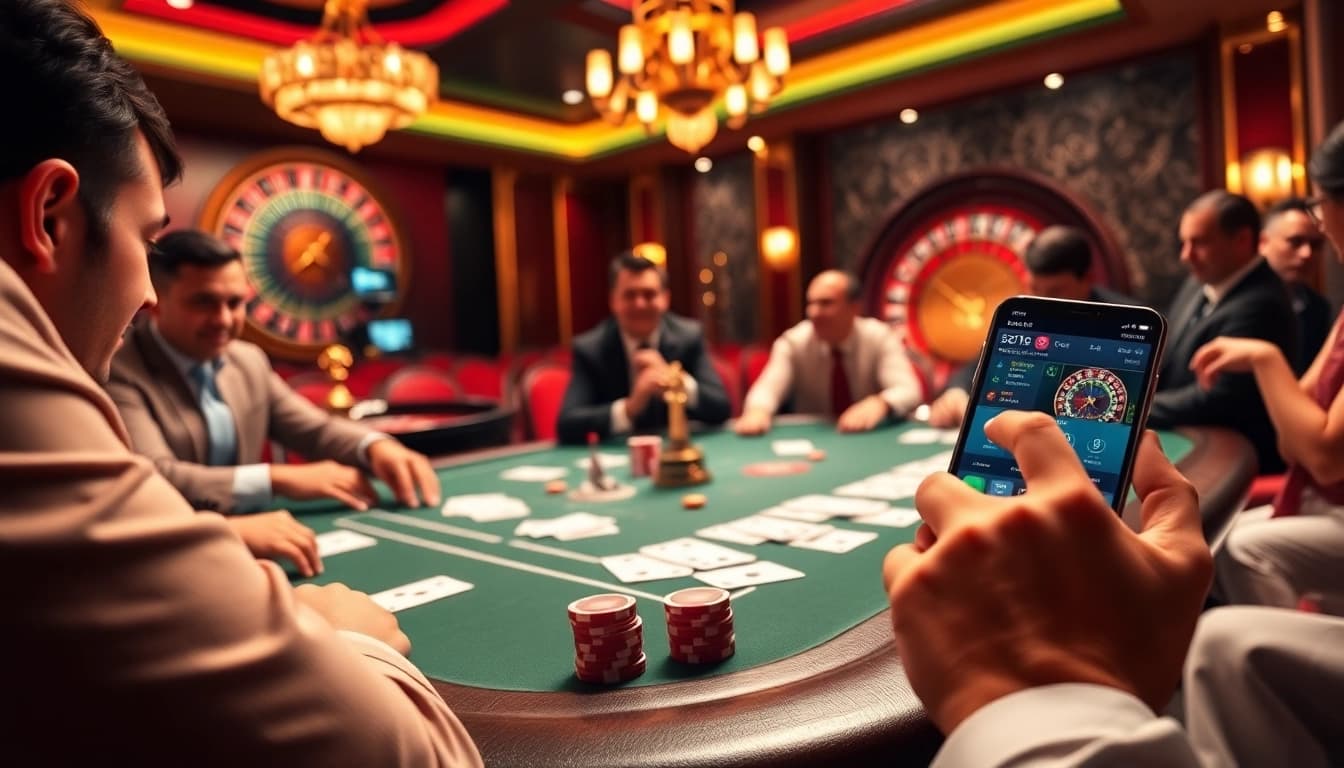 Exciting poker action at a high-stakes table showcasing https://go99.institute/ betting experience.