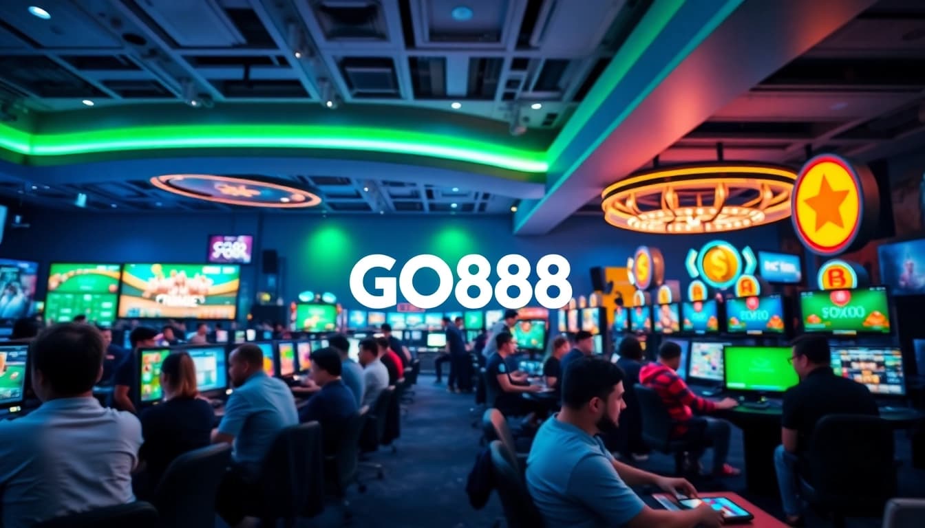 Players engaged in various games on the GO88 platform, showcasing excitement in online gaming.