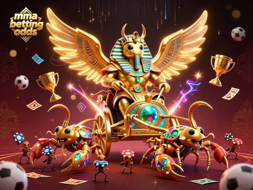 Engage with mma betting odds through a vibrant 3D illustration of iconic characters in a dynamic betting scene.