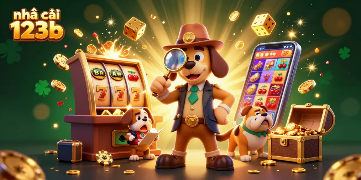 Play thrilling games at nhà cái 123b, featuring a golden poker chip and jackpot excitement.
