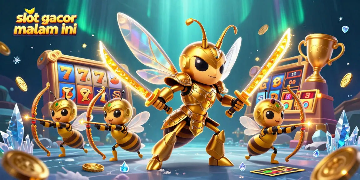 Engage with slot gacor malam ini through vibrant 3D illustrations of dynamic gaming elements and characters.
