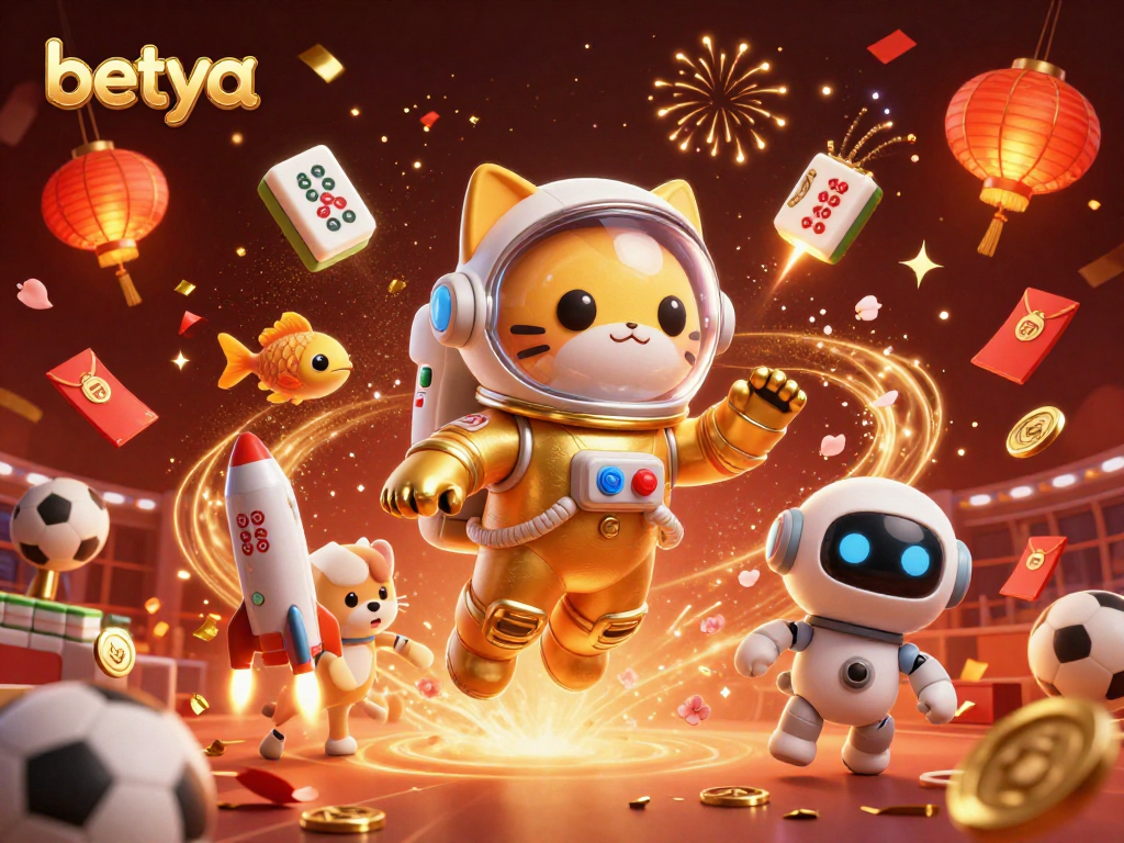 Engage in thrilling sports betting with Betya's vibrant 3D illustration featuring unique characters