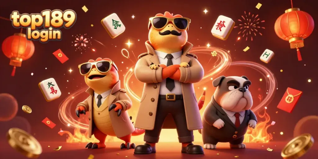Experience the excitement of top189 login with a comical raptor trio trying to sneak into a VIP casino.