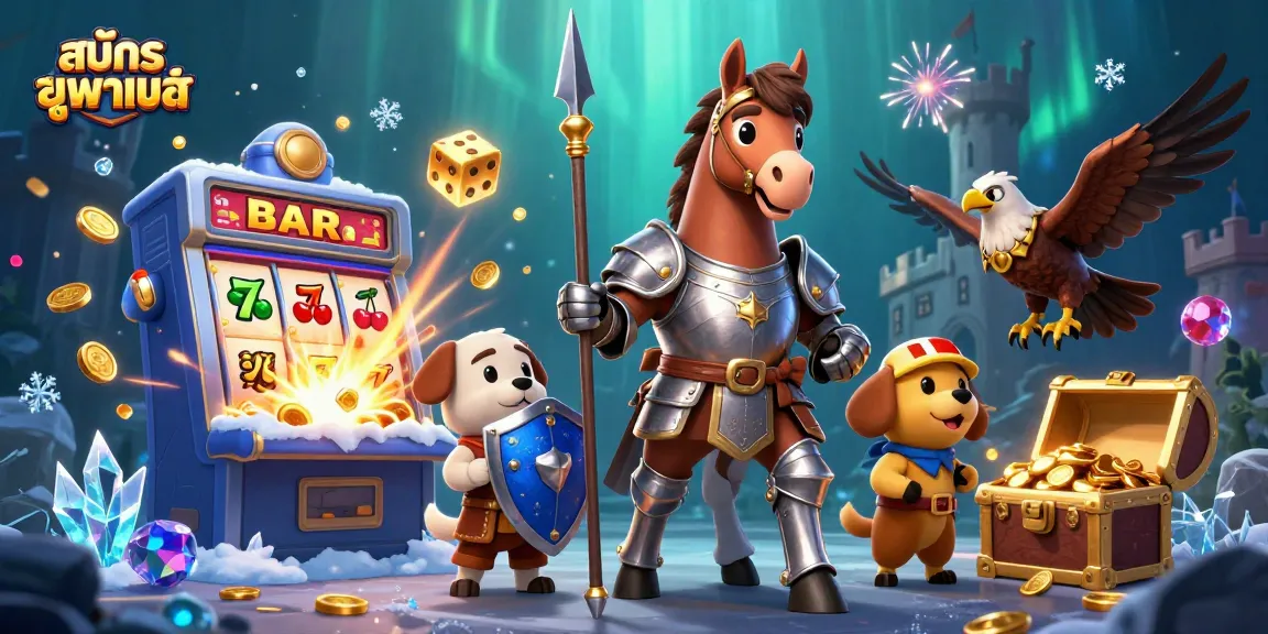 Join สมัครยูฟ่าเบท with a vibrant 3D casino scene featuring knights and treasure.