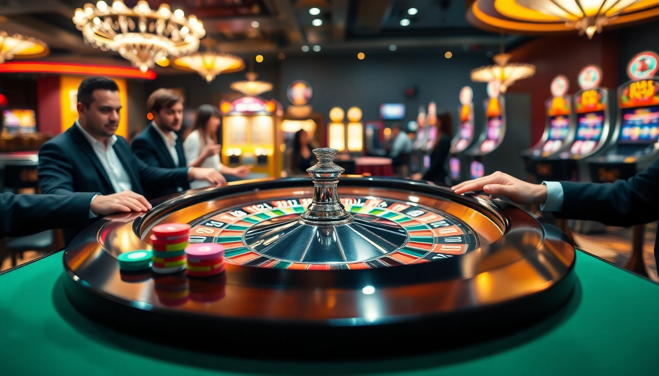 Engaging players in an online casino singapore roulette game with vibrant atmosphere.