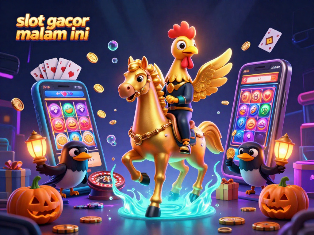 Slot gacor malam ini menampilkan ayam jantan emas yang beraksi di kasino malam.