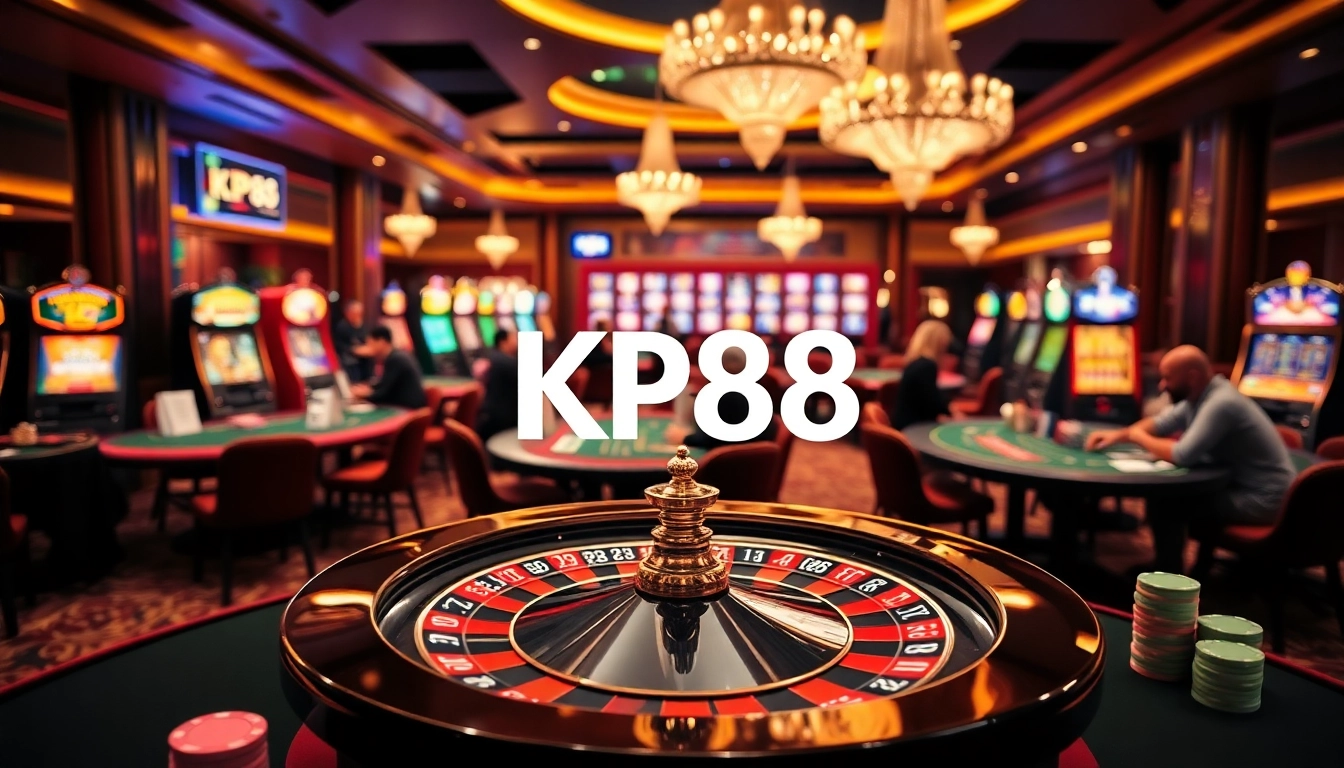 Experience thrilling gaming action at KP88 with vibrant casino tables and professional dealers.