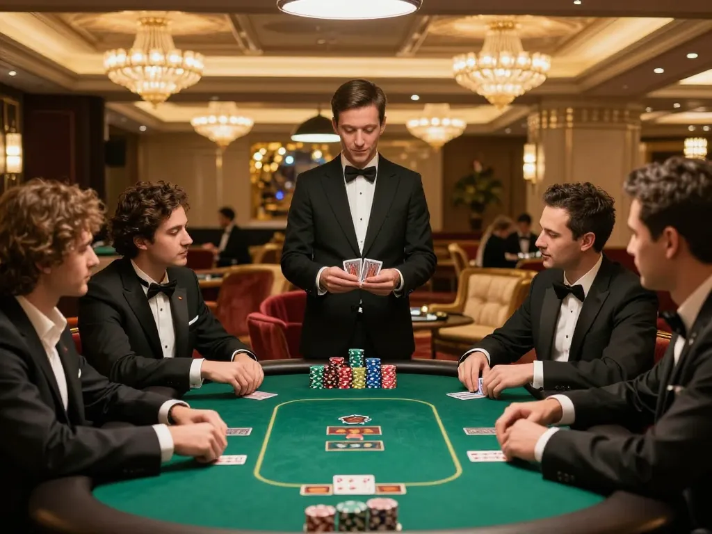 A player strategizing at a high-stakes poker table at 789bet, highlighting excitement and luxury.