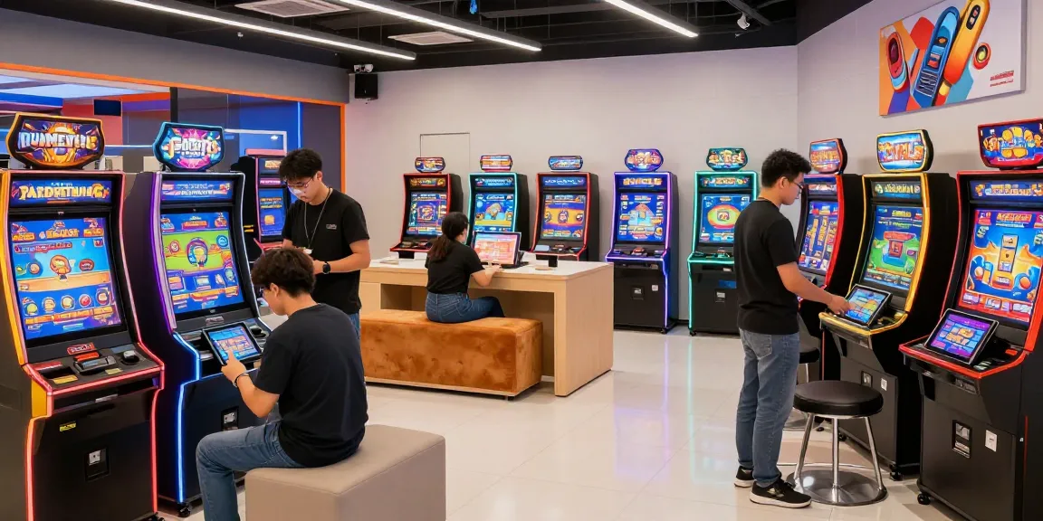 Engaging e-commerce slot gaming experience in vibrant retail space.