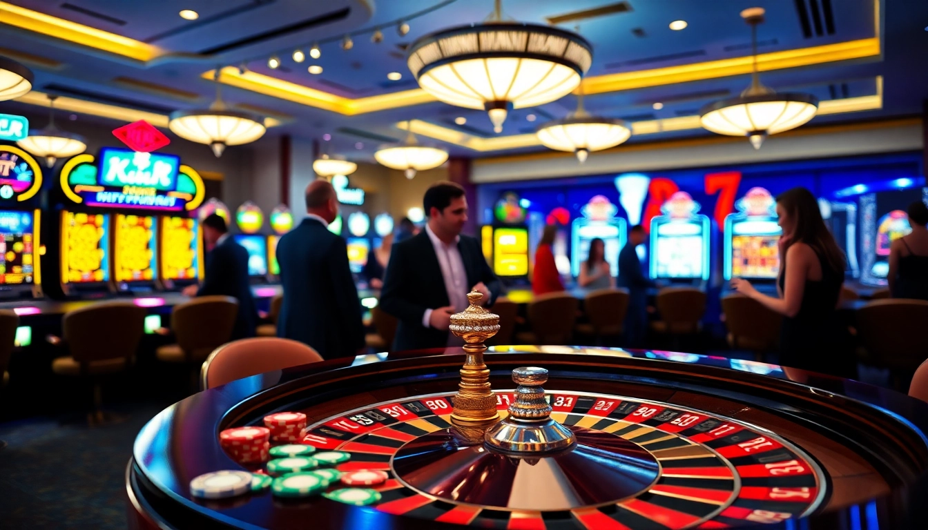 K88 players enjoying thrilling online gambling with vibrant poker chips and roulette.