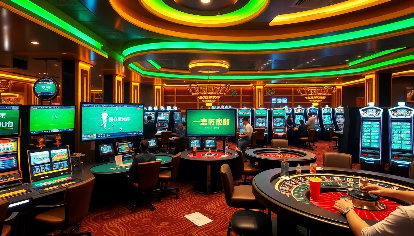 Engaging in แทงบอลโลก with thrilling sports betting action and vibrant casino atmosphere.