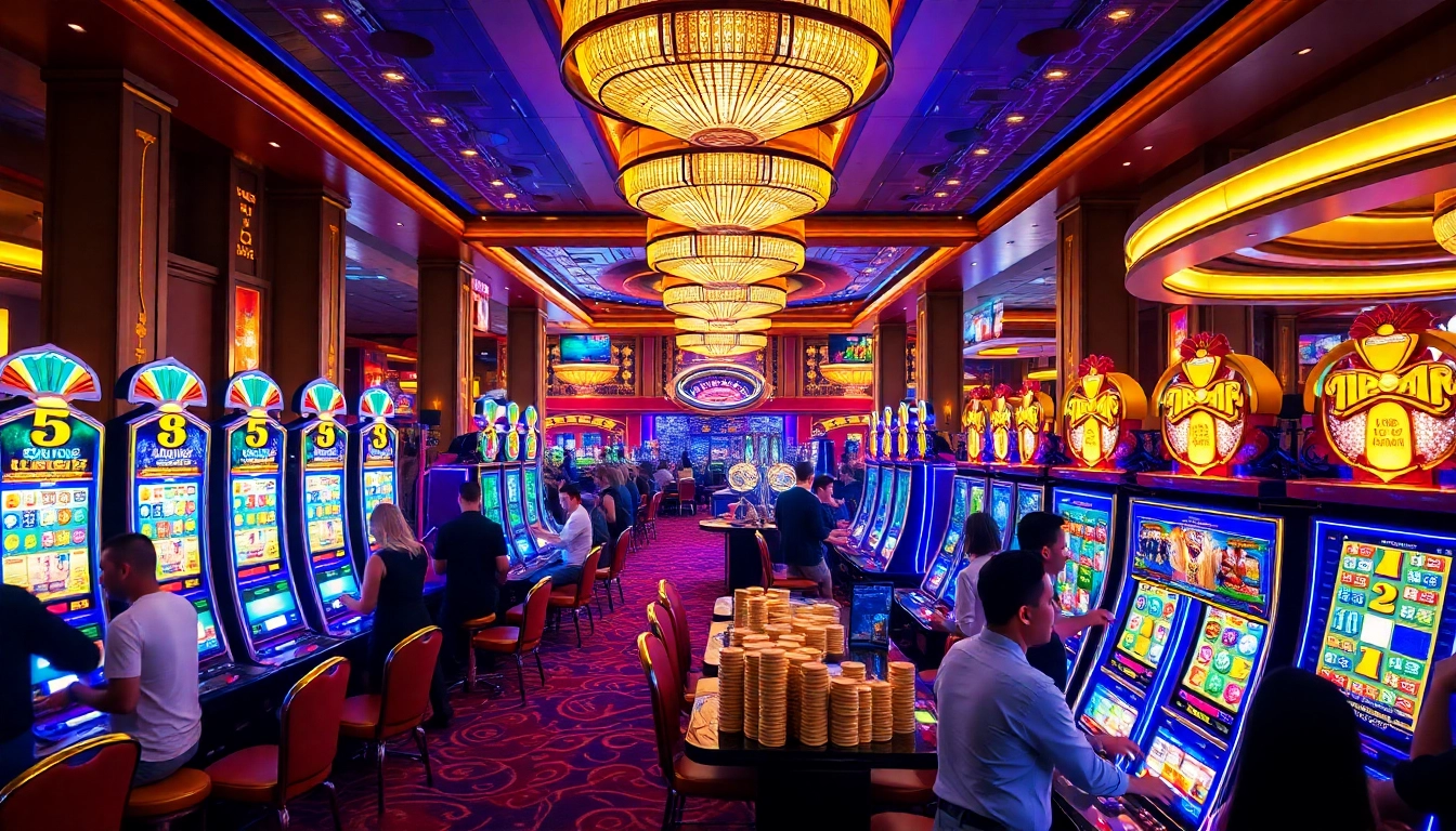 Experience the thrill of slot gacor with colorful machines and vibrant casino action.
