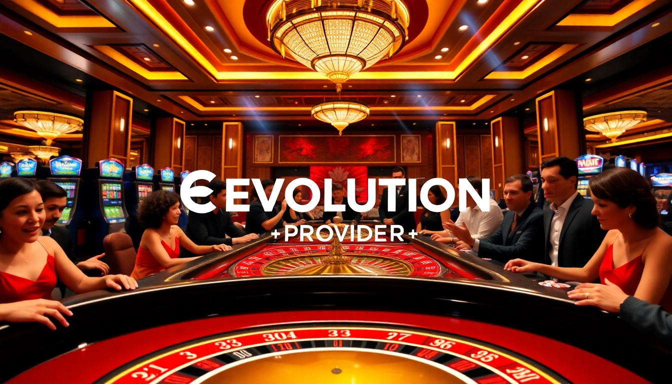 Players enjoying a dynamic live dealer game experience with Evolution Provider in a luxurious setting.