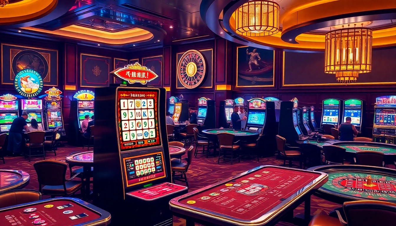 Experience thrilling gameplay on Slot Mahjong machines in an elegant casino setting.