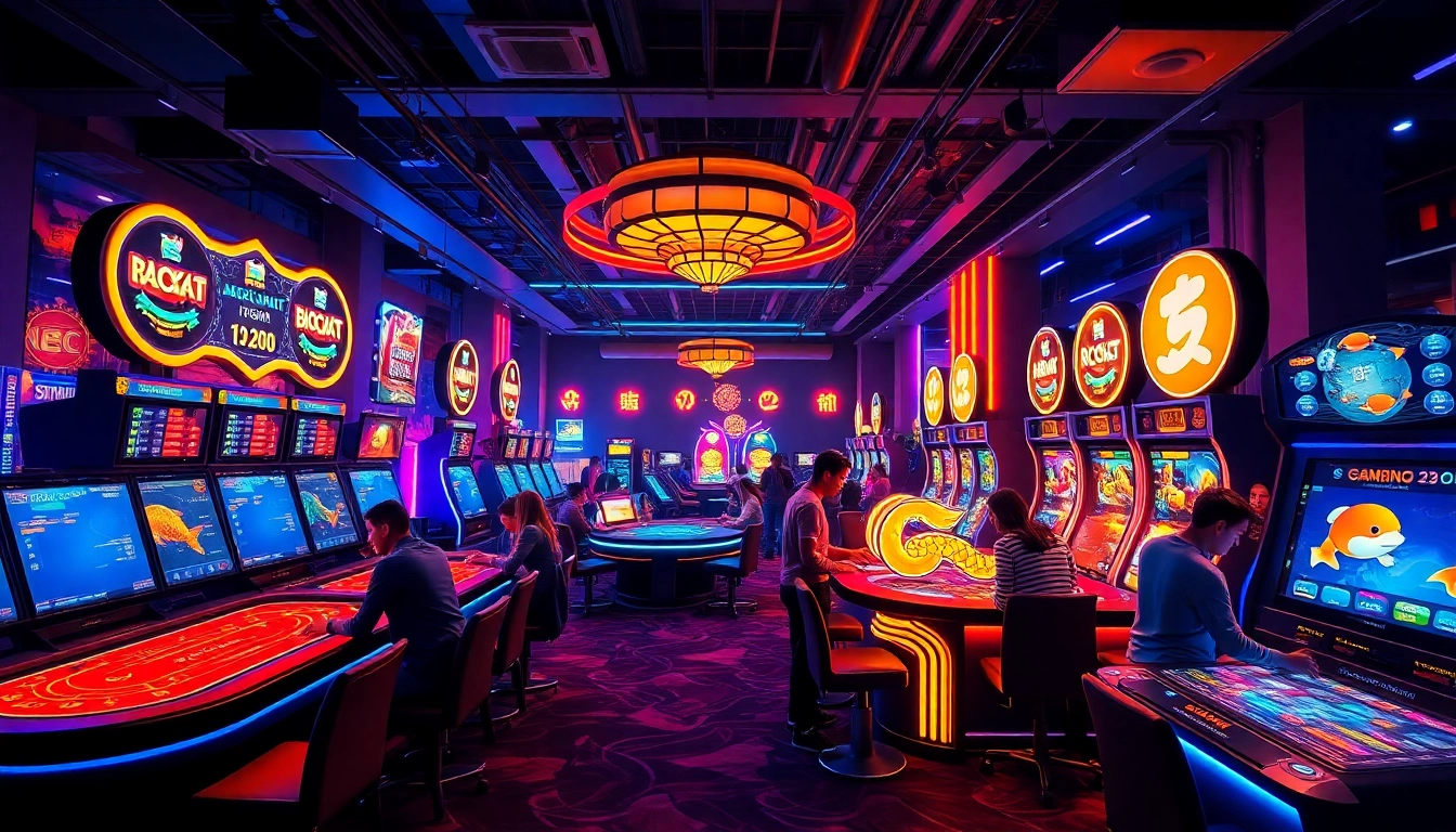 Exciting online gaming scene at 33win.global showcasing diverse players at vibrant casino games.