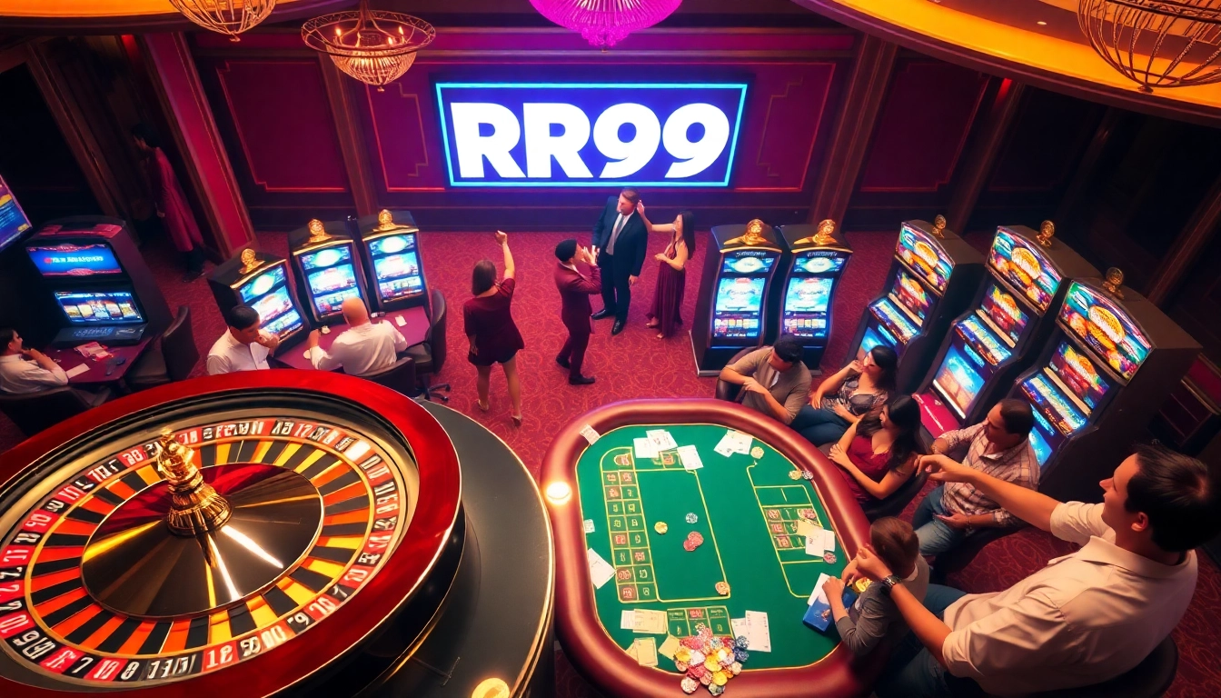 Players engaging in roulette and poker games to celebrate their RR99 winnings.